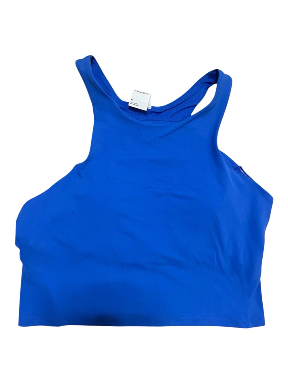 All in Motion Cropped Tank Blue with Built in Bra Size XL